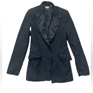 Guess By Marciano Sz 4 Black Fitted Tuxedo Blazer (0769)